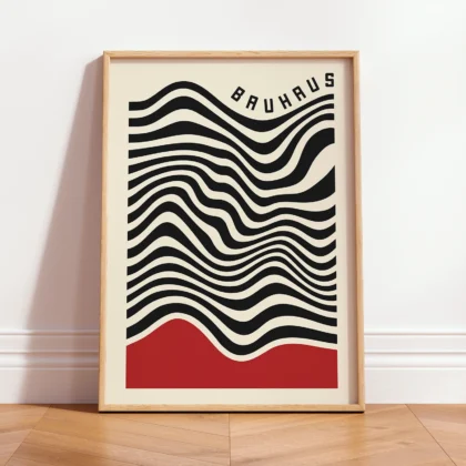 Bauhaus Wandbild – Wellenmuster Rot