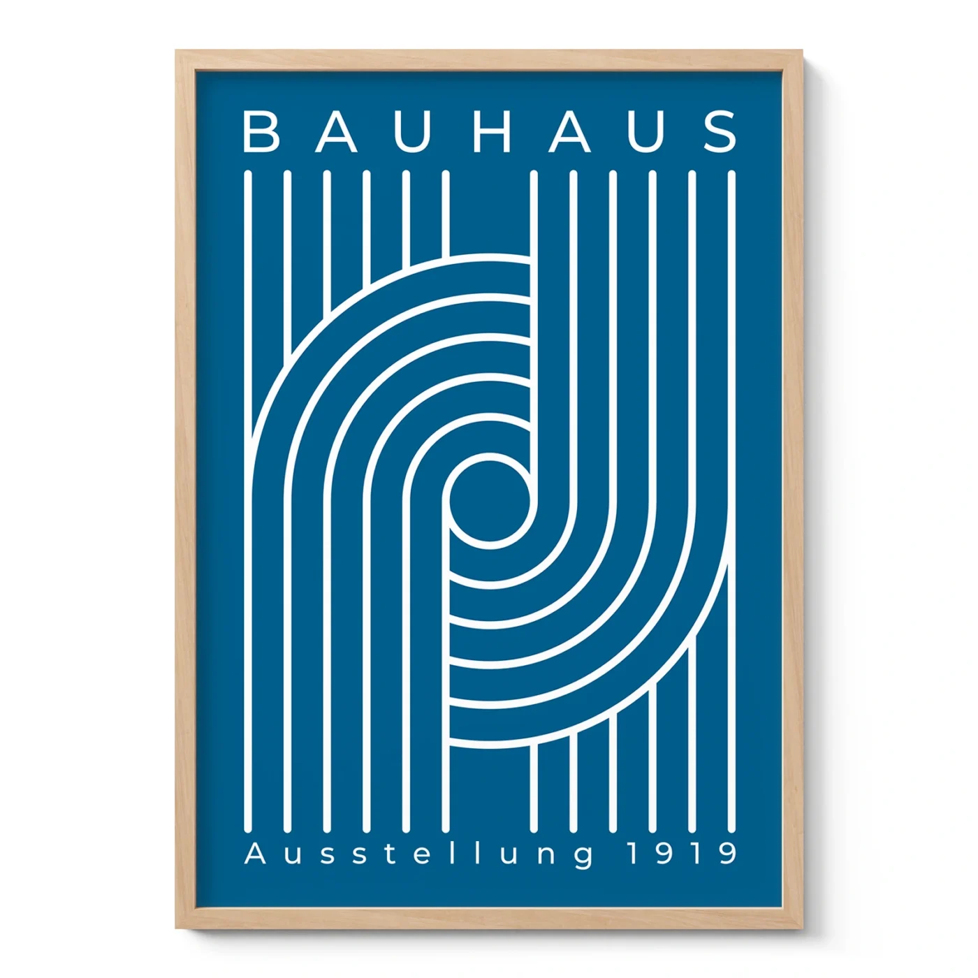 Bauhaus Art Print – Blue Urban Arcs