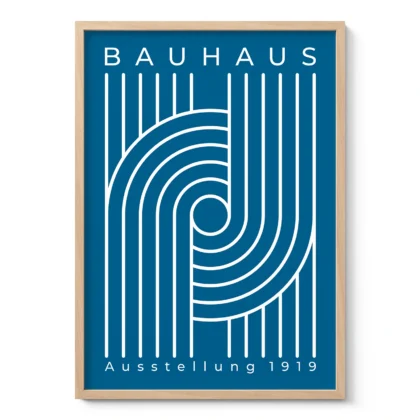 Bauhaus Wandbild – Linienkomposition Blau