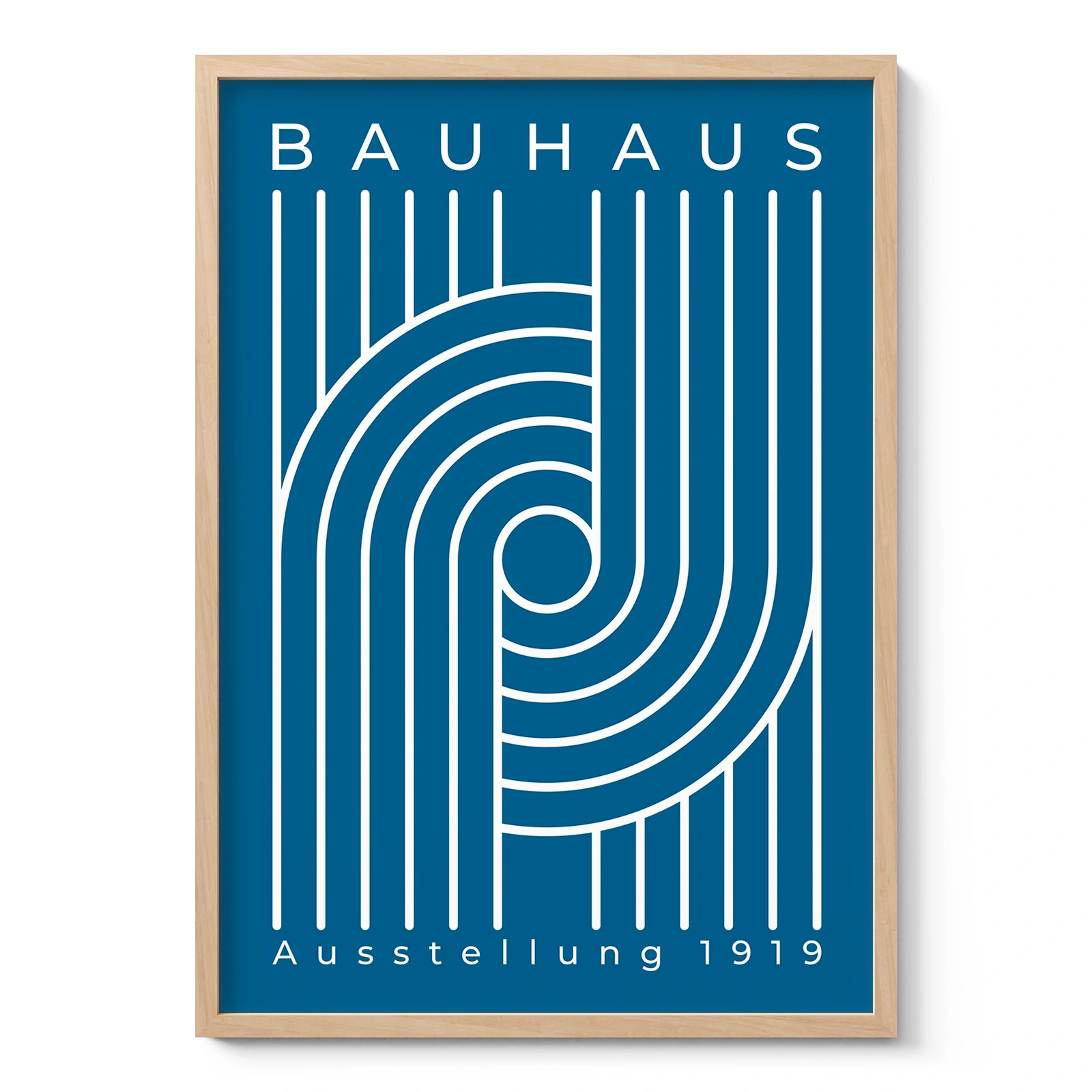 Bauhaus Wandbild – Linienkomposition Blau