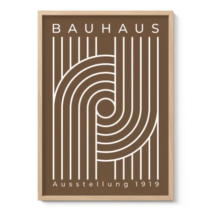 Bauhaus Wandbild – Linienkomposition Braun