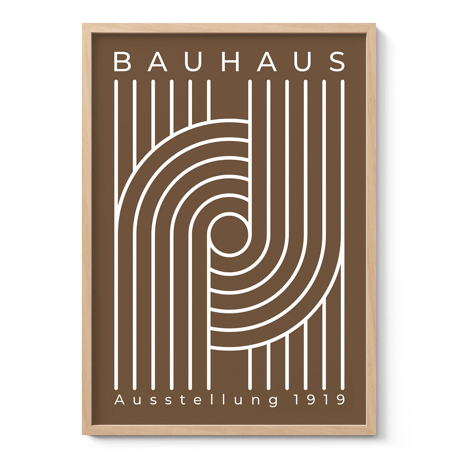 Bauhaus Art Print – Brown Urban Arcs
