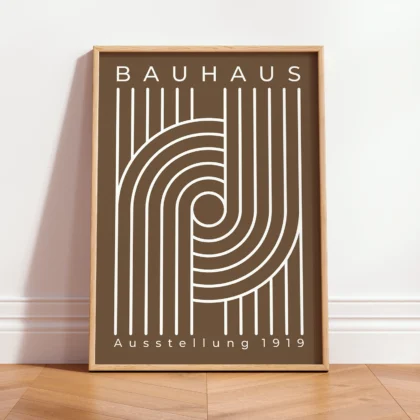 Bauhaus Wandbild – Linienkomposition Braun