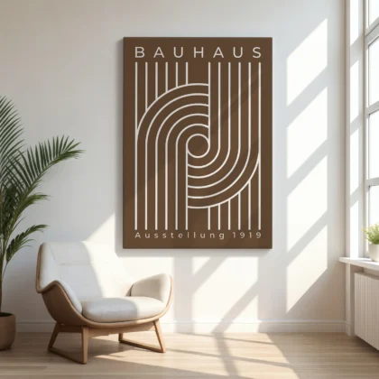 Bauhaus Wandbild – Linienkomposition Braun
