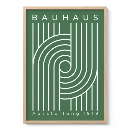 Bauhaus paveikslas – Linijų kompozicija (žalia)