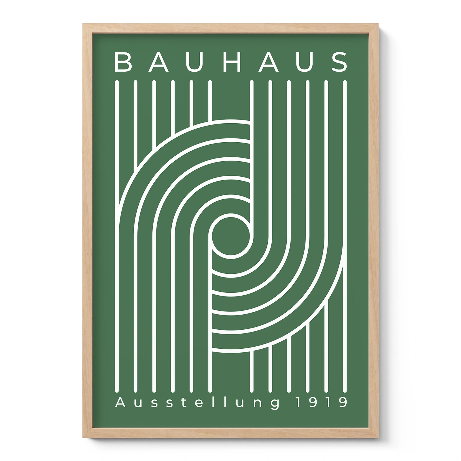 Bauhaus Art Print – Green Urban Arcs