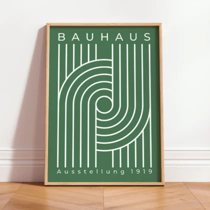 Bauhaus paveikslas – Linijų kompozicija (žalia)