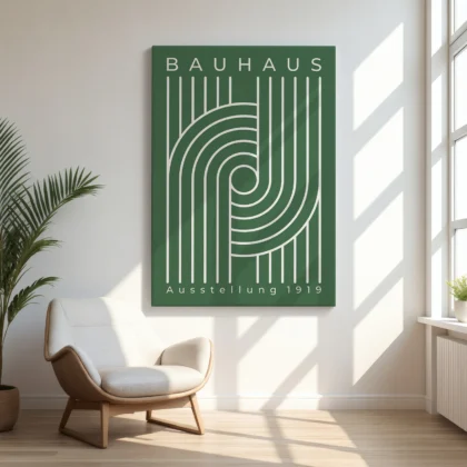 Bauhaus paveikslas – Linijų kompozicija (žalia)