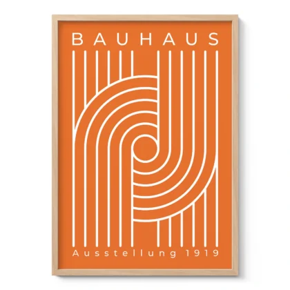 Bauhaus Art Print – Orange Urban Arcs
