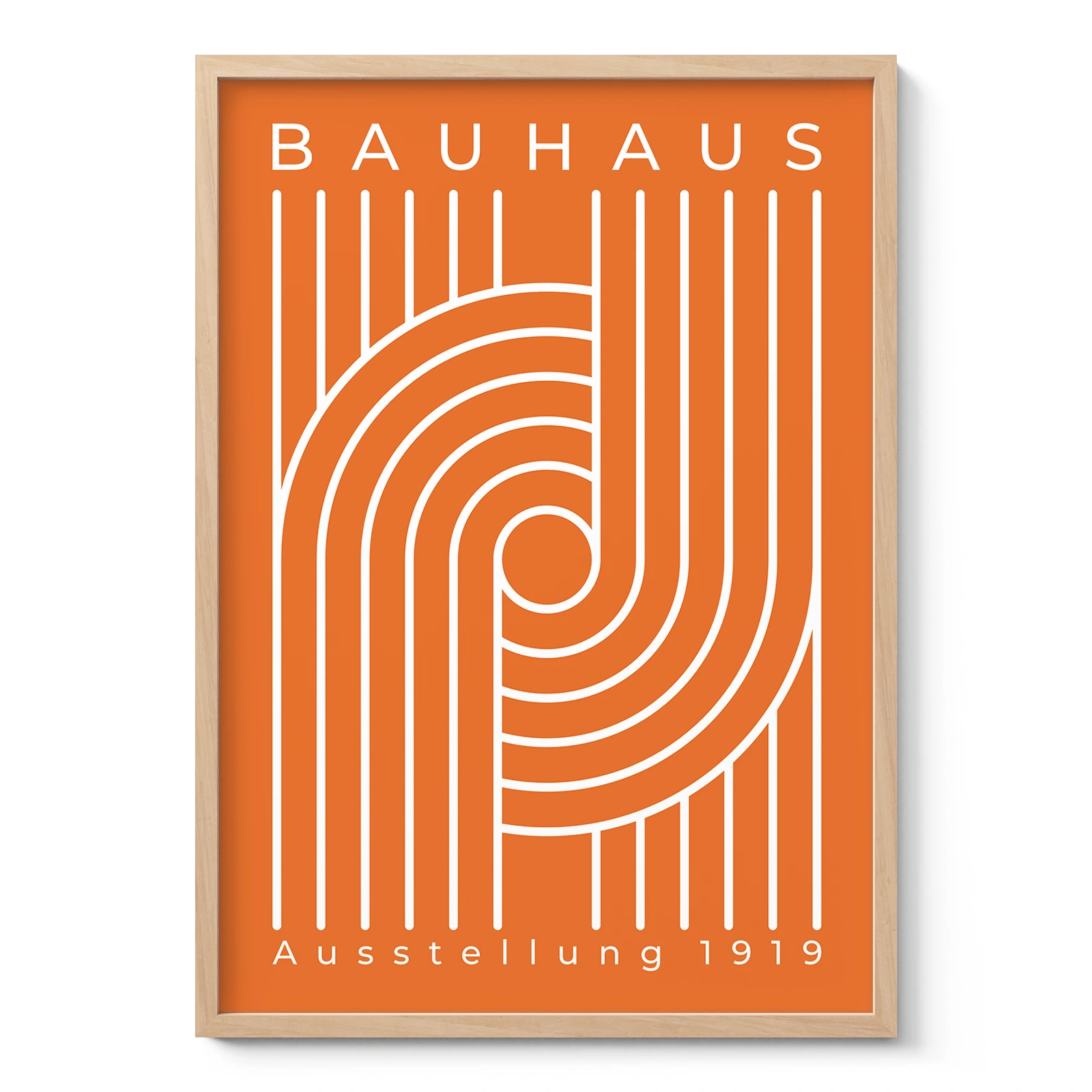 Bauhaus Art Print – Orange Urban Arcs