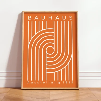 Bauhaus Art Print – Orange Urban Arcs