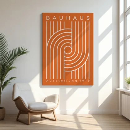 Bauhaus Art Print – Orange Urban Arcs