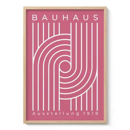 Bauhaus paveikslas – Linijų kompozicija (rožinė)