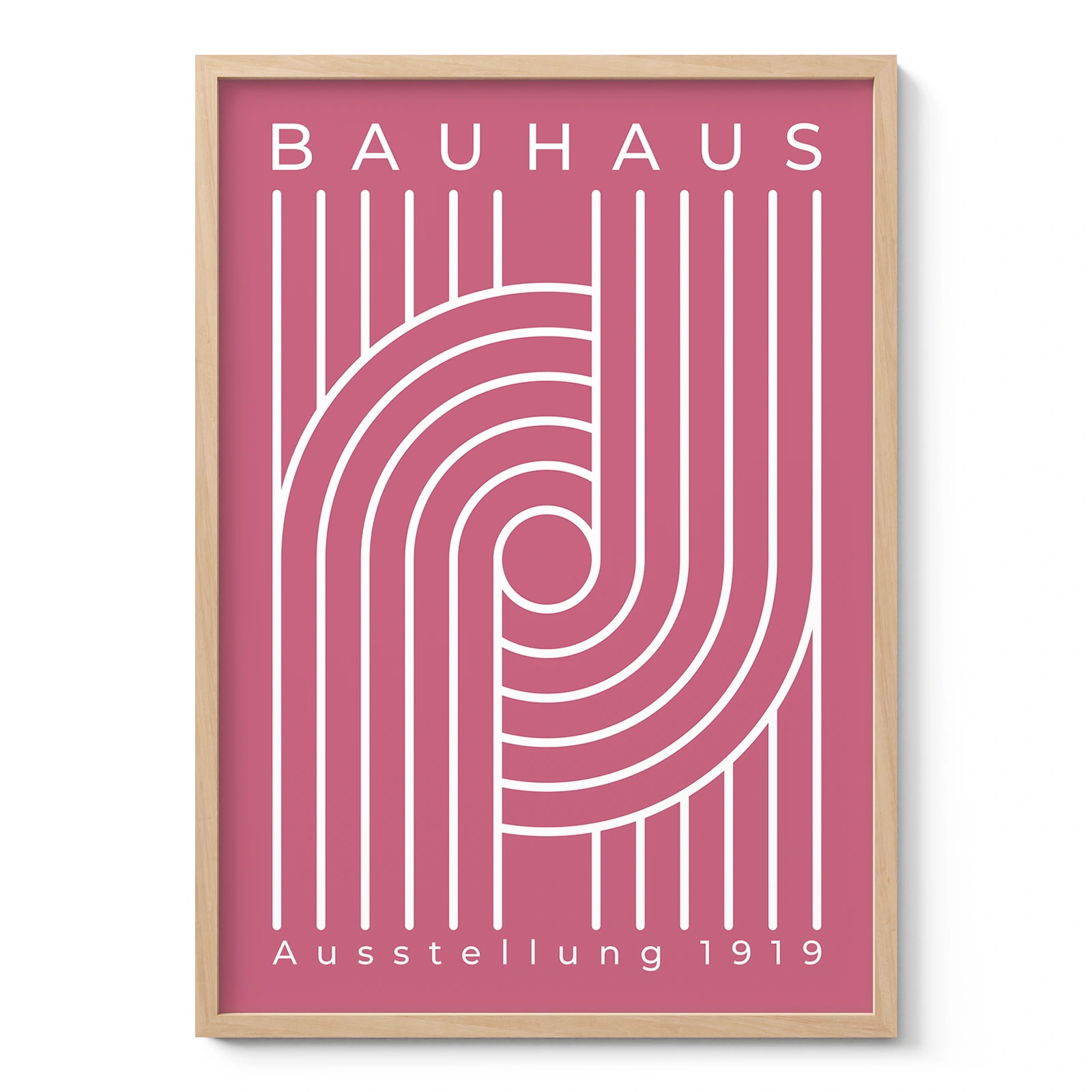 Bauhaus Art Print – Pink Urban Arcs