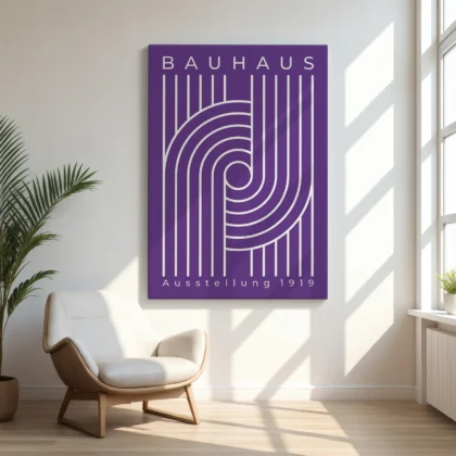 Bauhaus Art Print – Purple Urban Arcs
