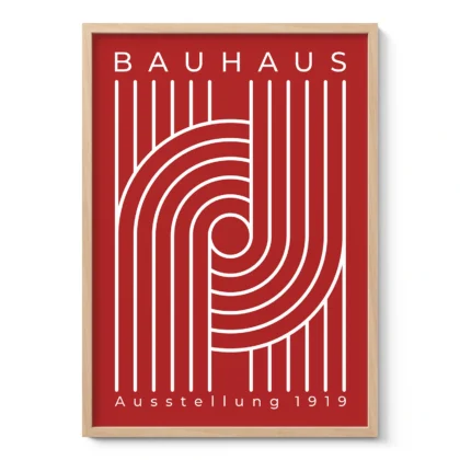 Bauhaus Art Print – Red Urban Arcs