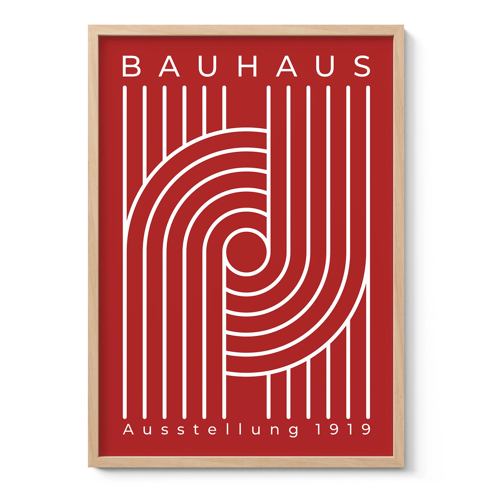 Bauhaus Art Print – Red Urban Arcs