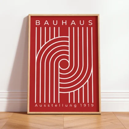 Bauhaus Art Print – Red Urban Arcs