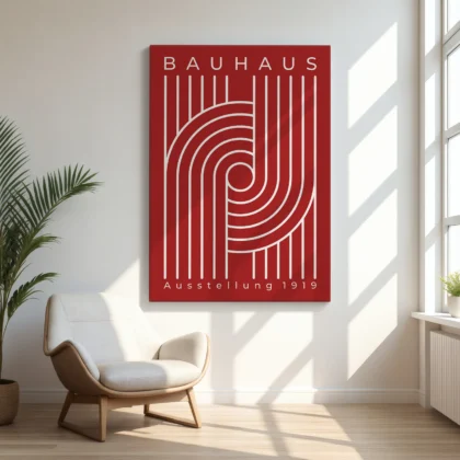 Bauhaus Art Print – Red Urban Arcs