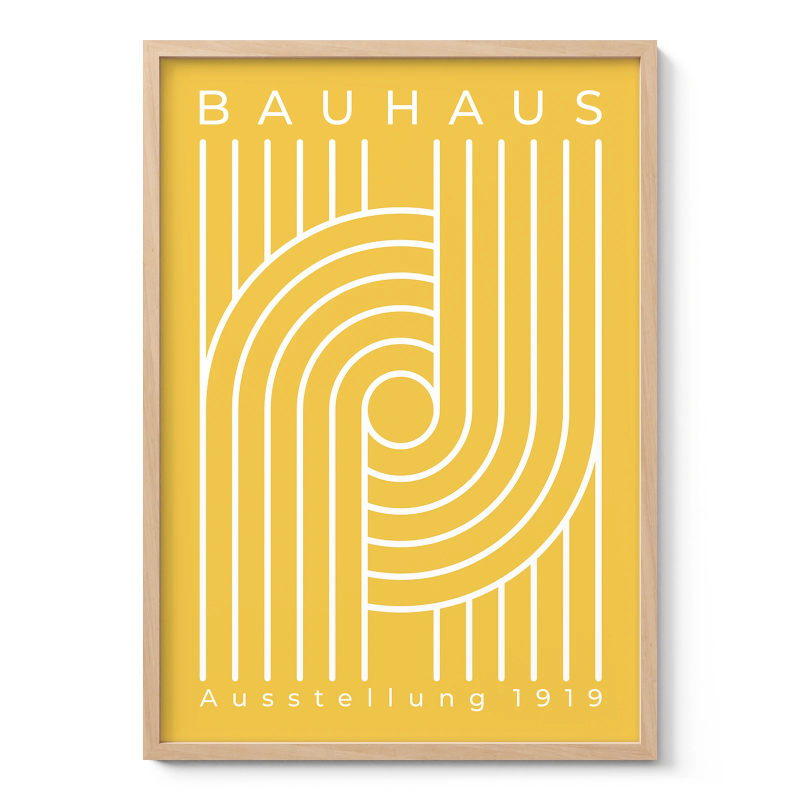 Bauhaus Art Print – Yellow Urban Arcs