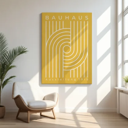 Bauhaus Art Print – Yellow Urban Arcs