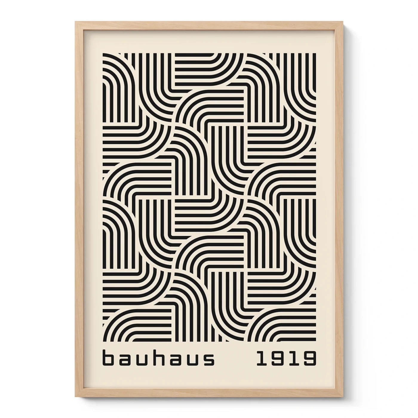 Bauhaus Art Print – Black Hypnotic Pattern
