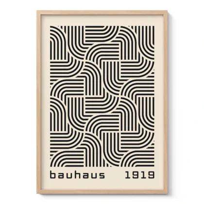 Bauhaus Art Print – Black Hypnotic Pattern