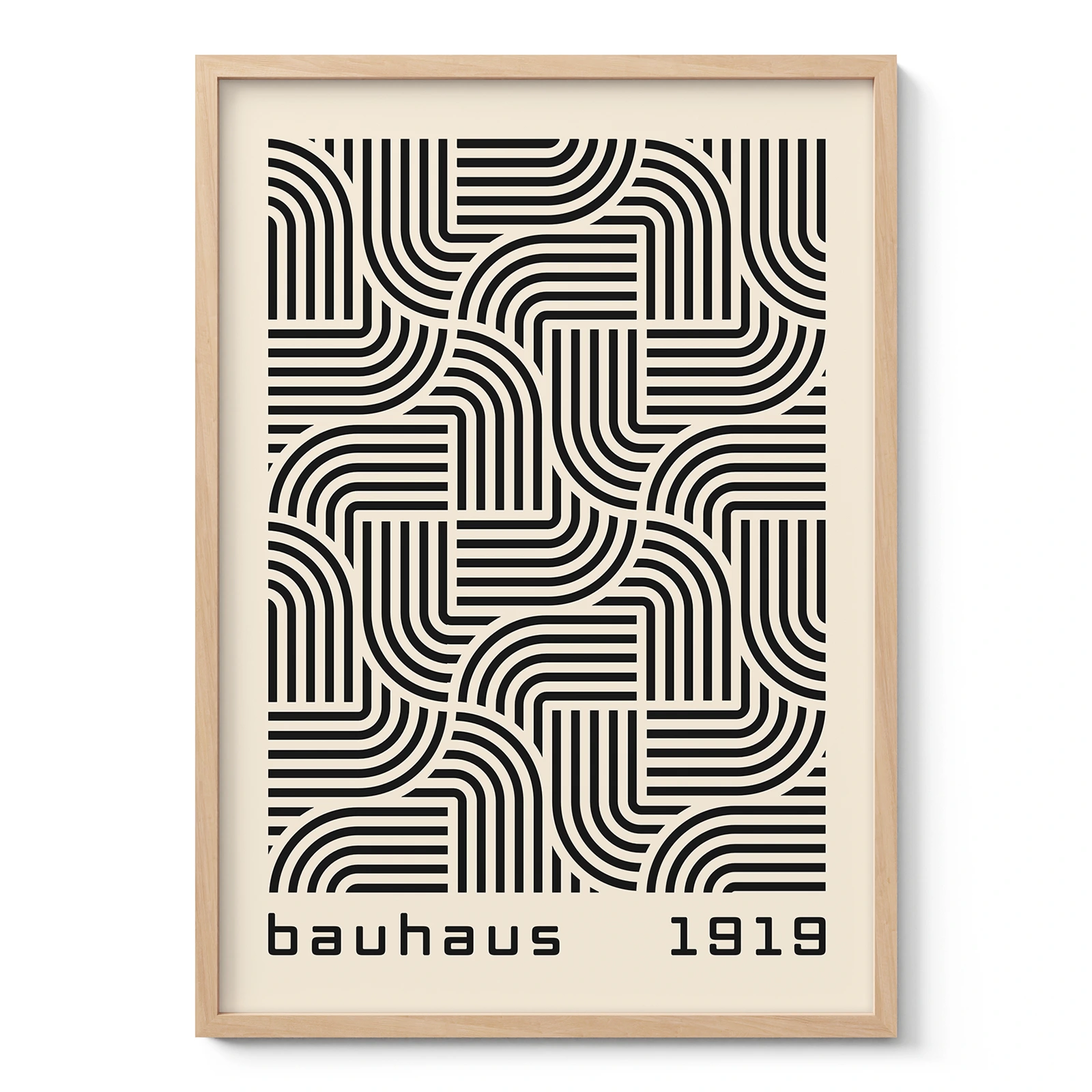 Bauhaus Art Print – Black Hypnotic Pattern
