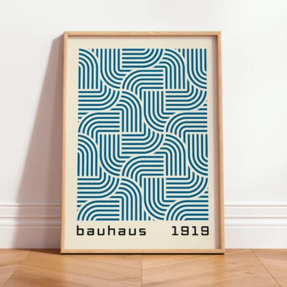 Bauhaus Art Print – Blue Hypnotic Pattern