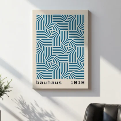 Bauhaus Art Print – Blue Hypnotic Pattern