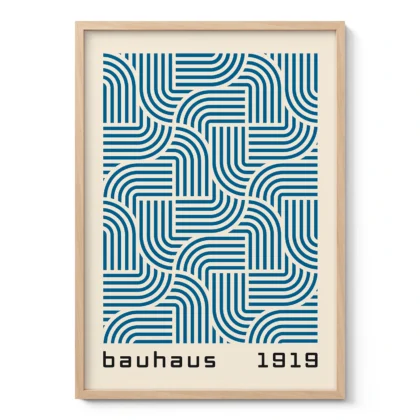 Bauhaus Art Print – Blue Hypnotic Pattern