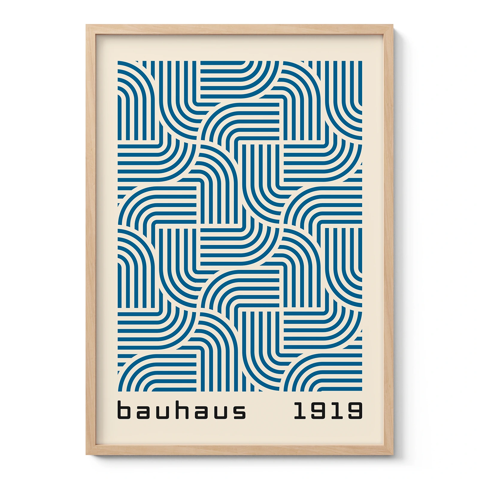 Bauhaus Art Print – Blue Hypnotic Pattern