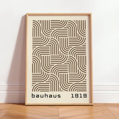 Bauhaus Art Print – Brown Hypnotic Pattern - Image 2