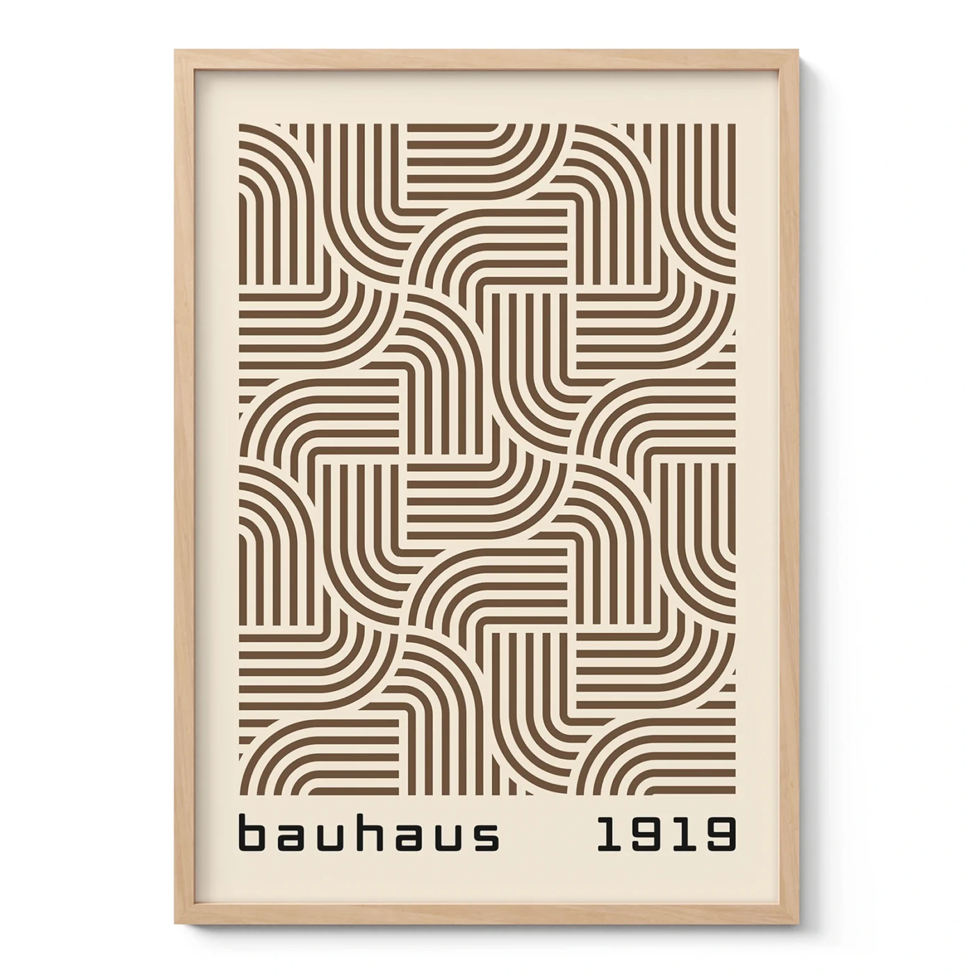Bauhaus Art Print – Brown Hypnotic Pattern