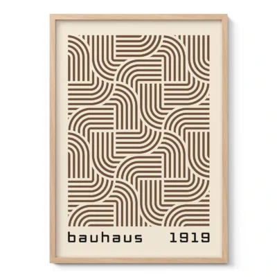 Bauhaus Art Print – Brown Hypnotic Pattern