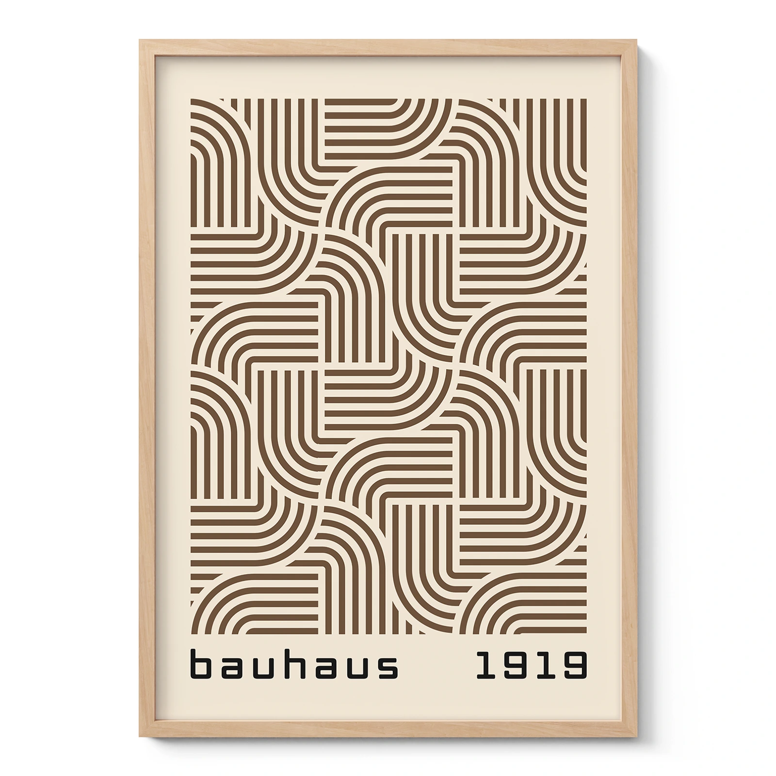 Bauhaus Art Print – Brown Hypnotic Pattern