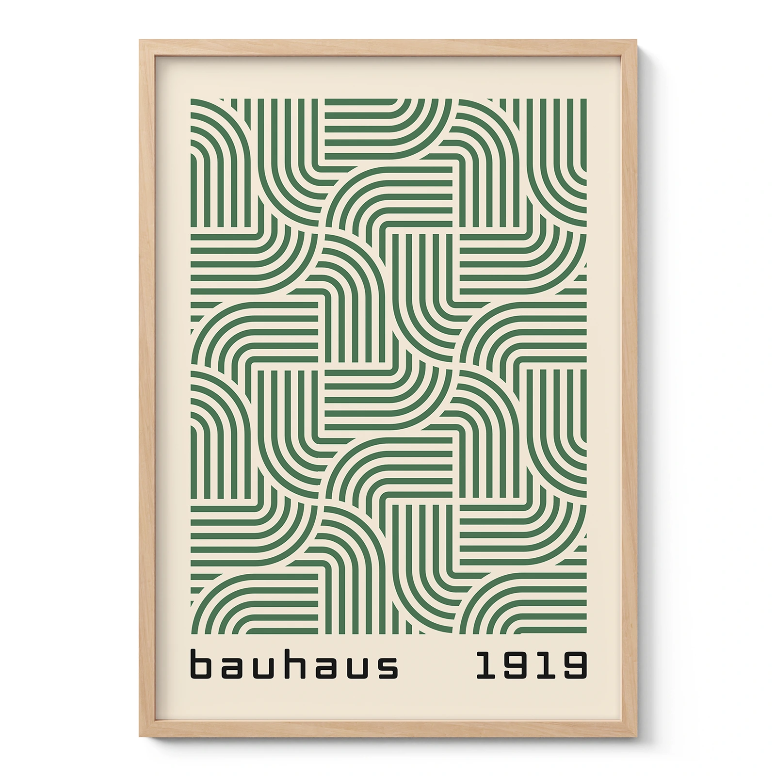 Bauhaus Art Print – Green Hypnotic Pattern