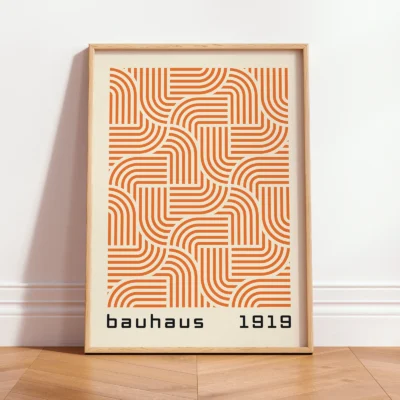 Bauhaus Art Print – Orange Hypnotic Pattern
