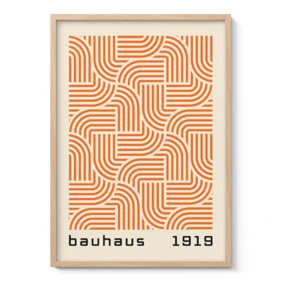 Bauhaus Art Print – Orange Hypnotic Pattern
