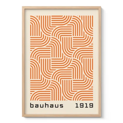 Bauhaus Art Print – Orange Hypnotic Pattern
