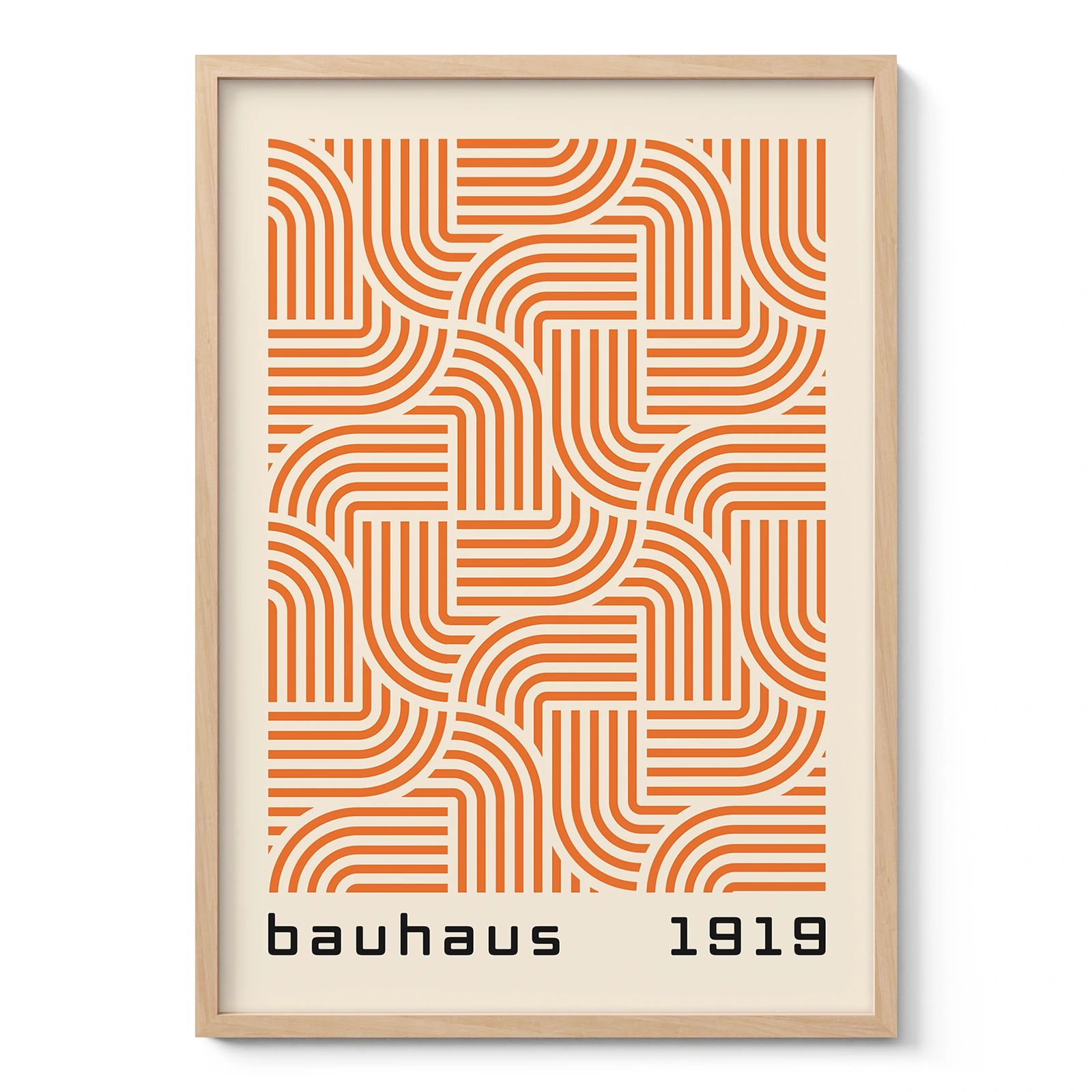 Bauhaus Art Print – Orange Hypnotic Pattern