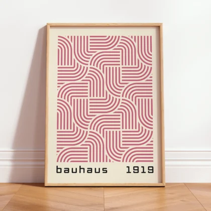 Bauhaus Art Print – Pink Hypnotic Pattern