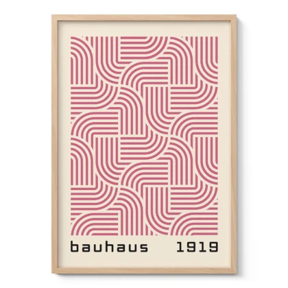 Bauhaus Art Print – Pink Hypnotic Pattern