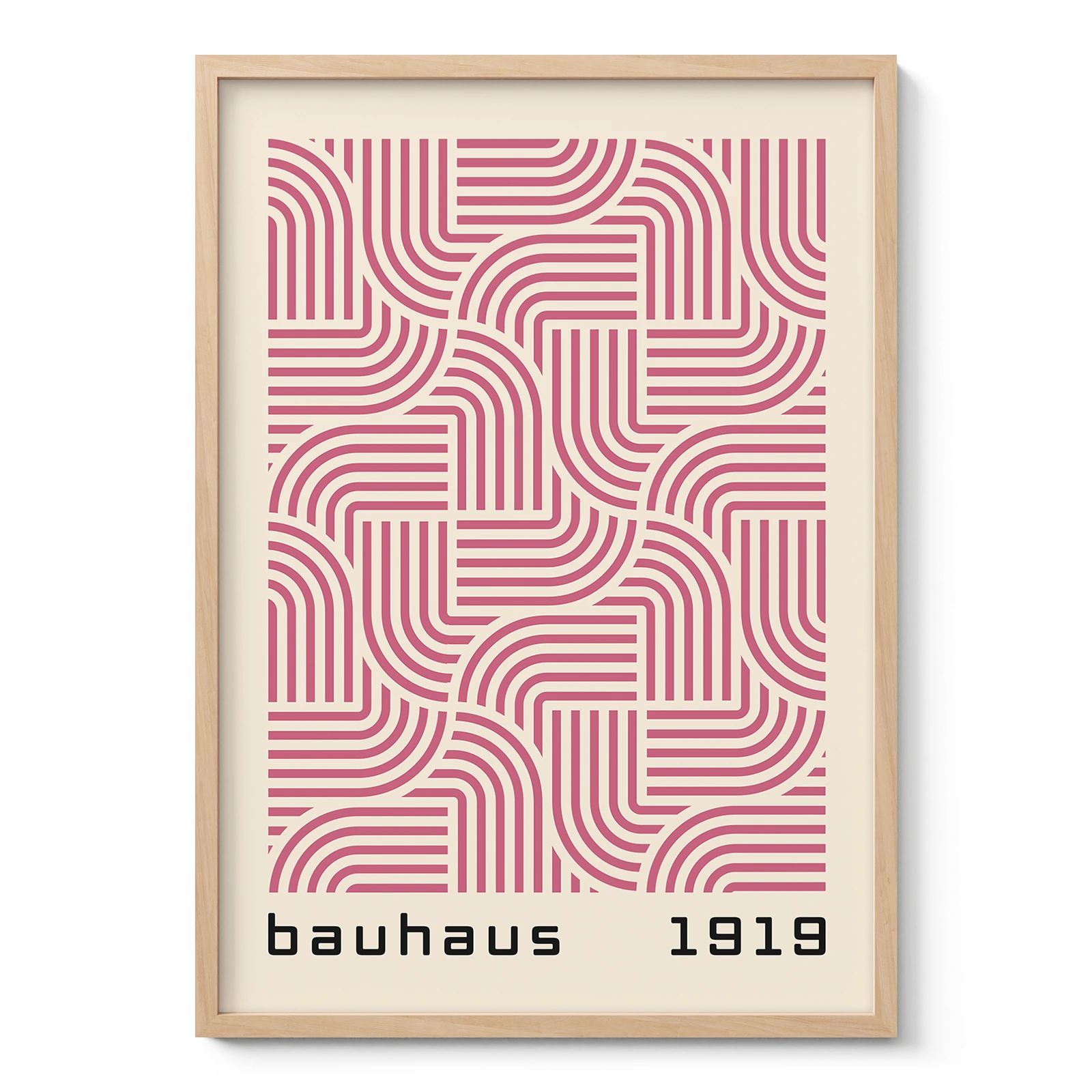 Bauhaus Art Print – Pink Hypnotic Pattern