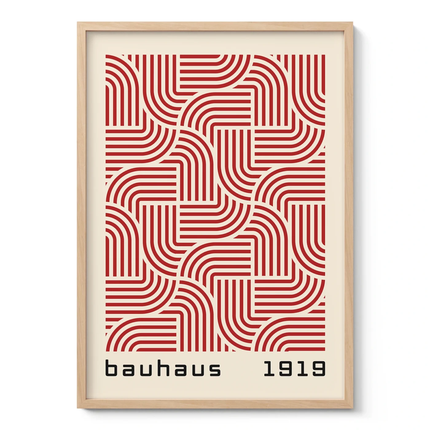 Bauhaus Art Print – Red Hypnotic Pattern