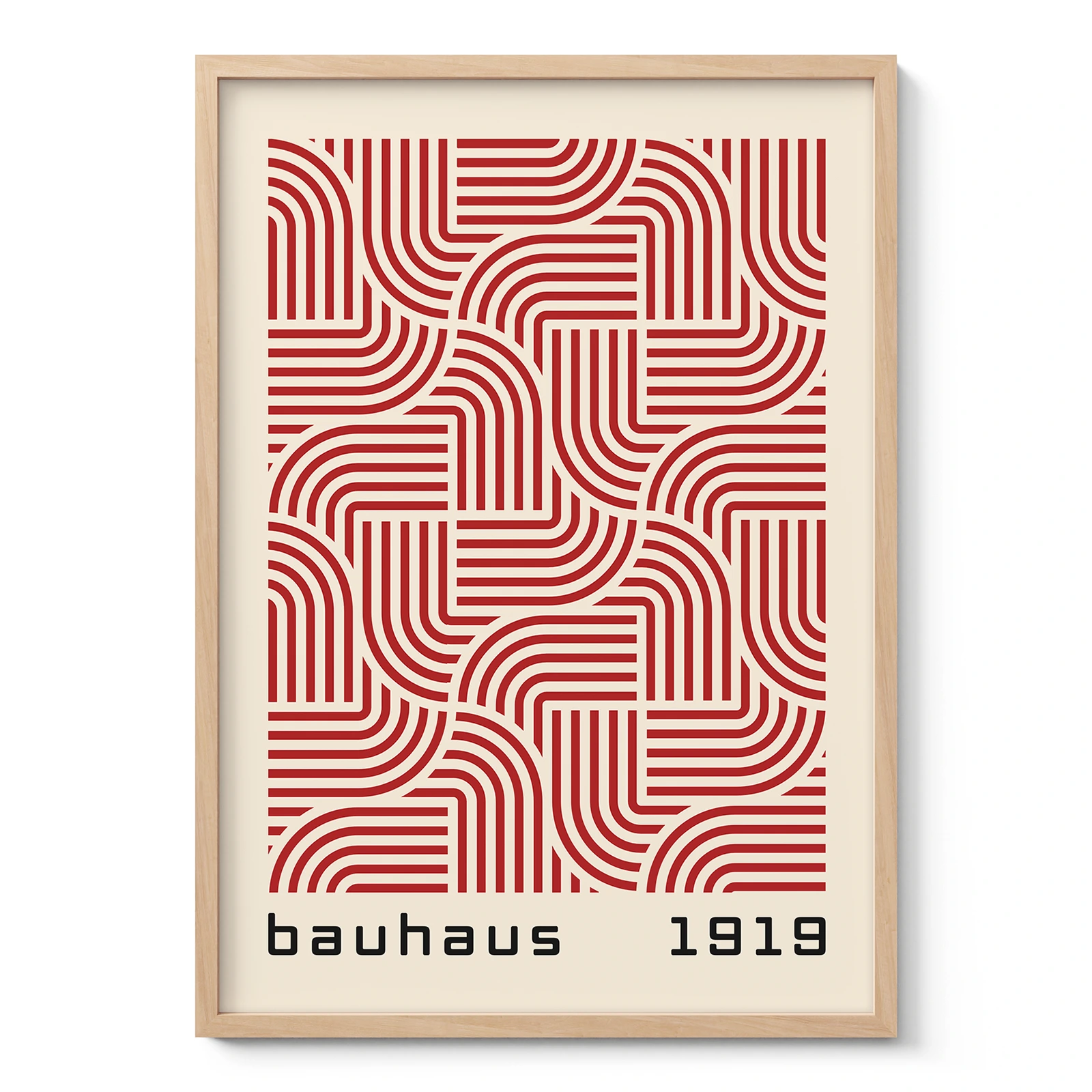Bauhaus Art Print – Red Hypnotic Pattern