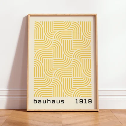 Bauhaus Art Print – Yellow Hypnotic Pattern