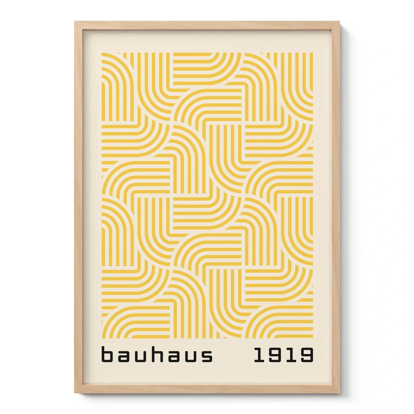 Bauhaus Art Print – Yellow Hypnotic Pattern