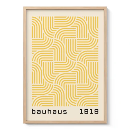 Bauhaus Art Print – Yellow Hypnotic Pattern