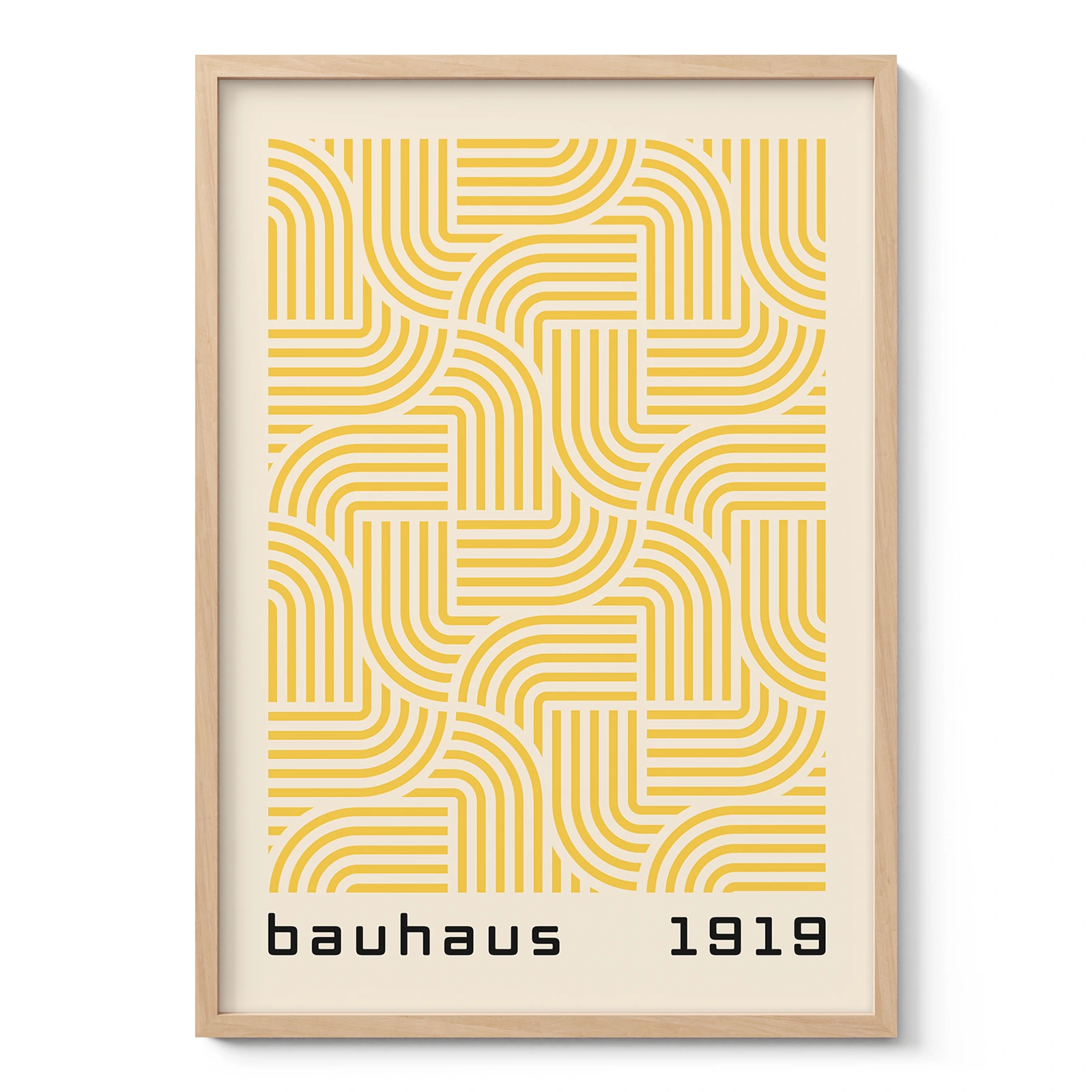 Bauhaus Art Print – Yellow Hypnotic Pattern